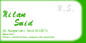 milan smid business card